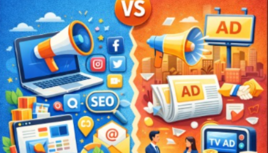 difference between digital marketing and traditional marketing