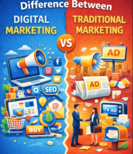 difference between digital marketing and traditional marketing